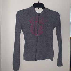 Aéropostale Grey Hooded Zip Up Jacket